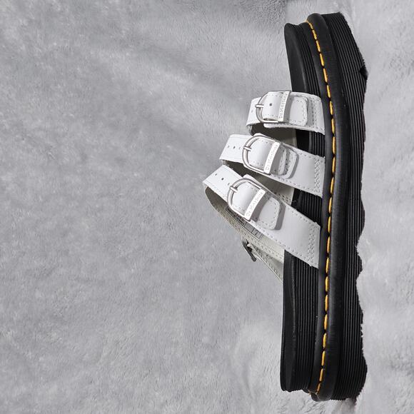 Dr. Martens Women's White Blaire Leather Slide Sandals Size 9 - Picture 4 of 10